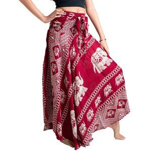NWOT S/M Boho Elephant Print Maxi Skirt